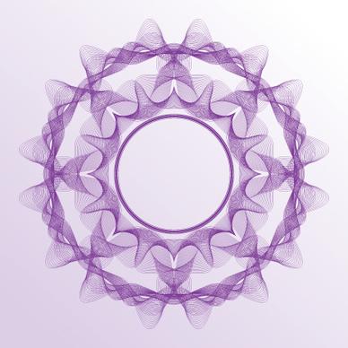 guilloche with rosettes elements vector graphics