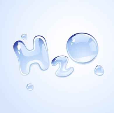 h2o shape of water droplets vector
