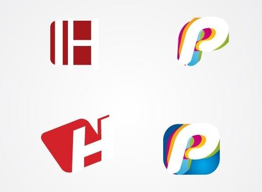 H and P letter Logo Pack