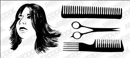 Hair haircut vector material