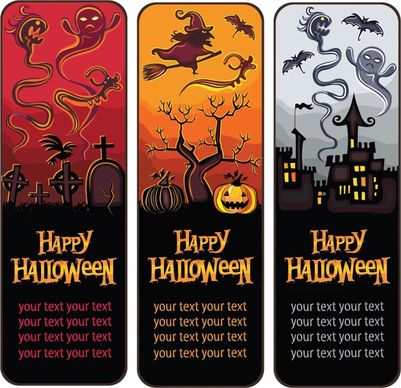 halloween card templates horror icons dark vertical design
