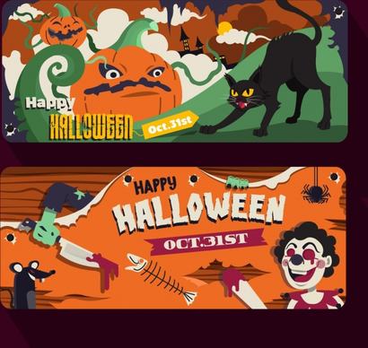 halloween banner templates colorful classical horror decor