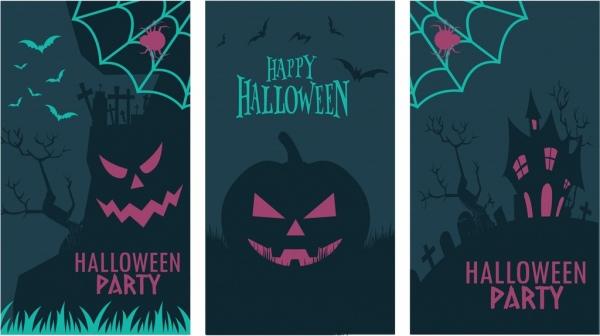 halloween banners templates dark horror design