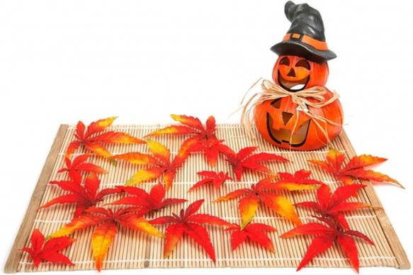 halloween decoration with leaves