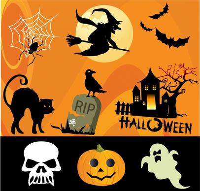 Halloween design elements