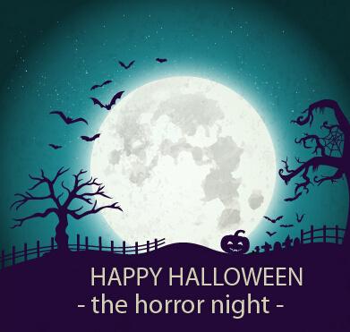 halloween horror night vector background
