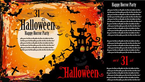 halloween horror party poster vector