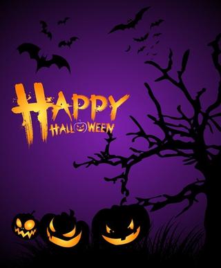 halloween night poster template vector illustration