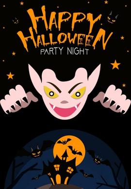halloween party banner scary evil bats dark decoration