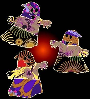 halloween party ghost ornaments vector