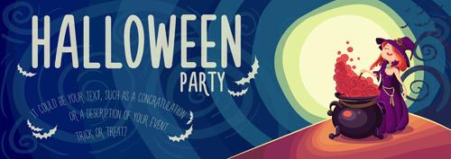 halloween party poster design creative vector