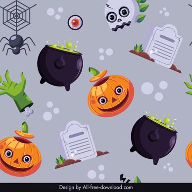 halloween pattern template repeating frightening elements sketch