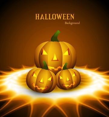 halloween scary bright yellow pumpkins colorful background illustration vector