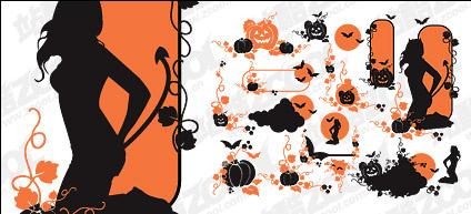 Halloween theme vector pattern material