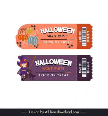 halloween tickets template cute flat classic
