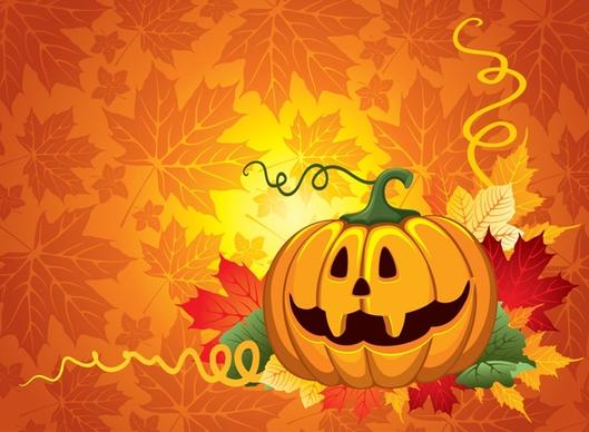 halloween background pumpkin leaves decor colorful bright design