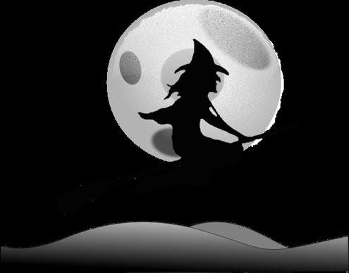 halloween witch silhouette set vector