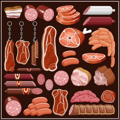 ham and meat vector