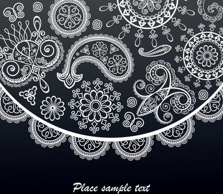 decorative pattern traditional lace decor flat shapes sketch