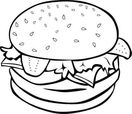 Hamburger (b And W) clip art