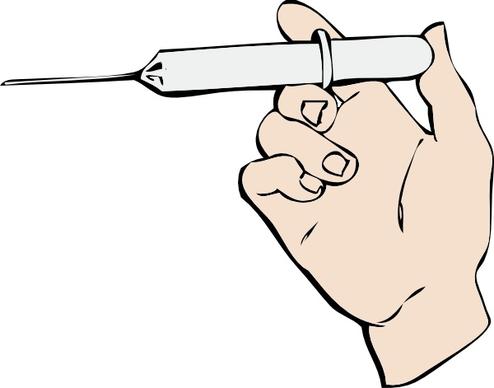 Hand And Syringe clip art