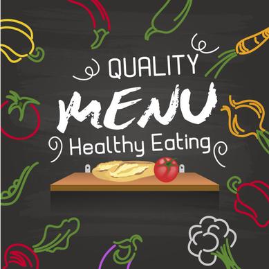 hand drawing vegetables and menu vector