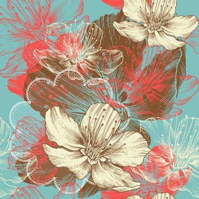hand drawn abstract floral background vector
