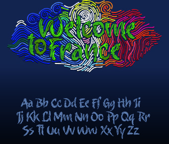 hand drawn alphabet font vector set