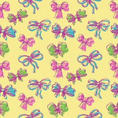 hand drawn bow seamless pattern vector