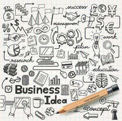 hand drawn business infographics elements vector