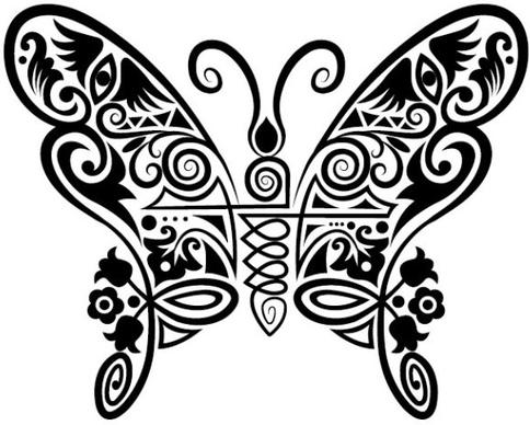hand drawn butterfly decoration pattern vector