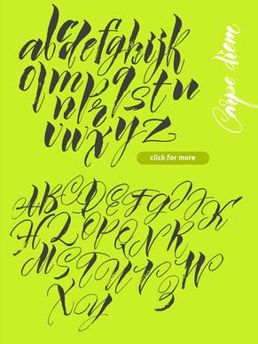 hand drawn calligraphic typeface vectors
