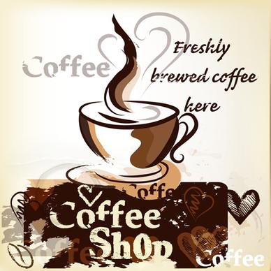 hand drawn coffee art backgrounds