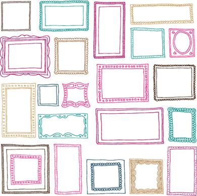 hand drawn colored frame vector