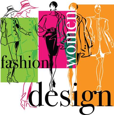 hand drawn fashion design elements vector