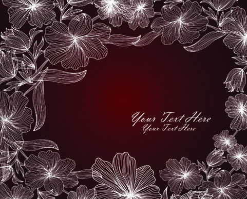 hand drawn floral backgrounds vector