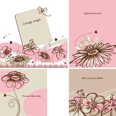 hand drawn flower of stylish card vector