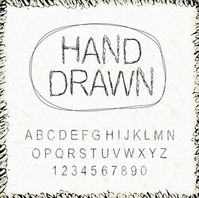 hand drawn fonts creative vector