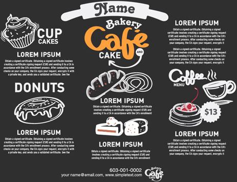 hand drawn food template vector
