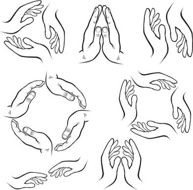 hand drawn gesture design elements vector