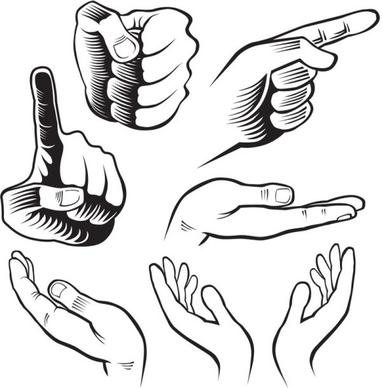 hand drawn gesture design elements vector