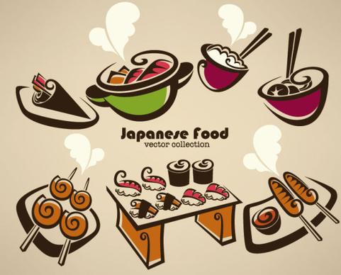 hand drawn of food elements vector