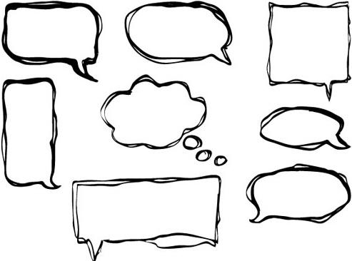hand drawn speech bubbles creative vector