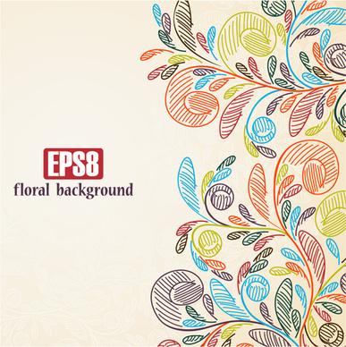 hand painted background flowers floral vector graphics