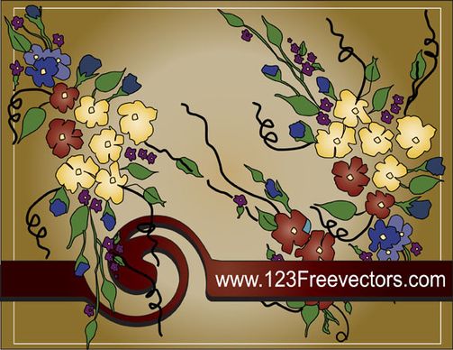 hand painted floral background vector