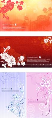 hand painted flowers background vector