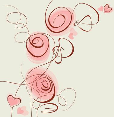 hand painted of romantic floral background vector