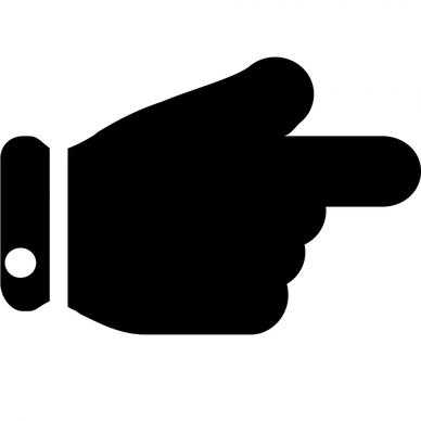 hand point right flat silhouette icon
