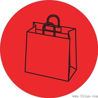 handbag icon red background vector