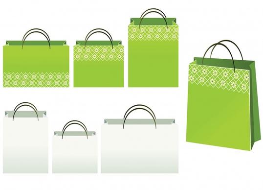 shopping bag icons 3d colored design